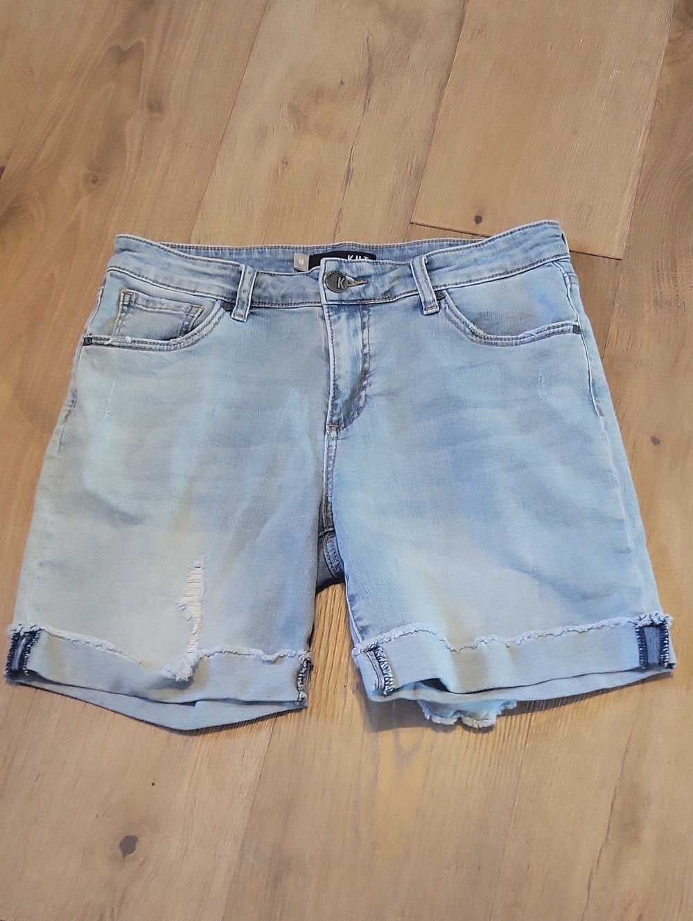 Kut from the Kloth Light Blue Rolled Cuff Denim Shorts Size 10